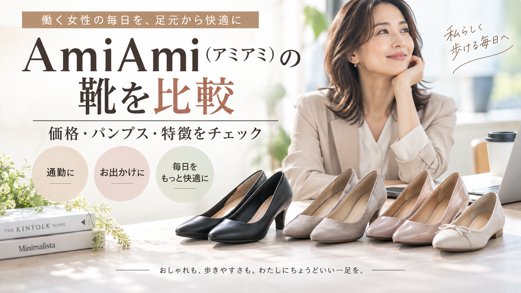AmiAmi(アミアミ)の靴の特徴は?
価格・パンプス・会員特典を他社と比較